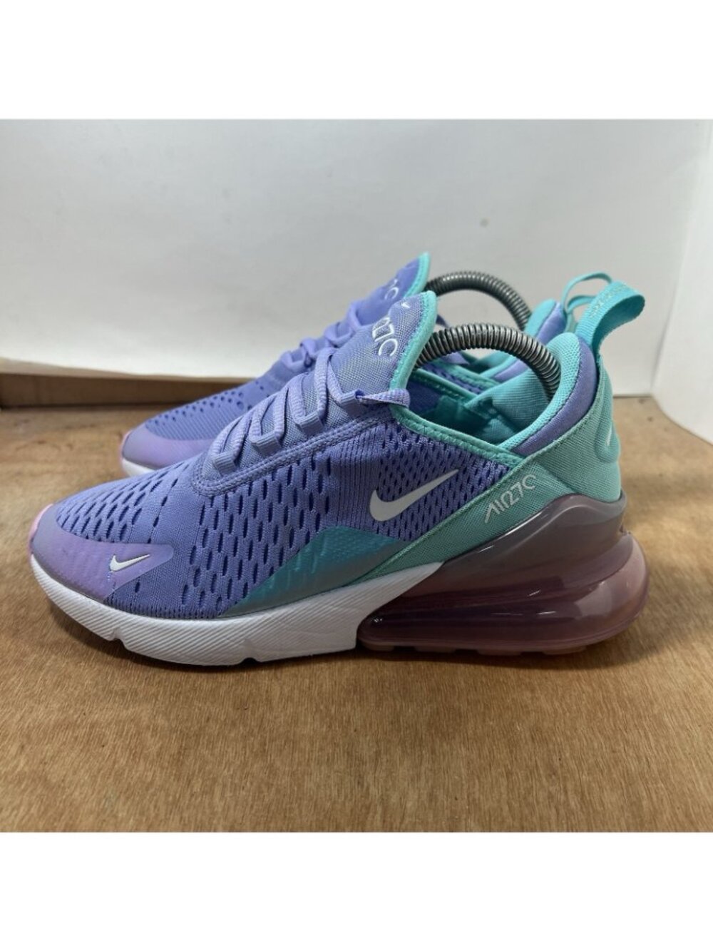 Nike Air Max 270 Athletic Shoes Women’s Purple Aqua US 8.5 Max Air Cushion - Picture 3 of 10